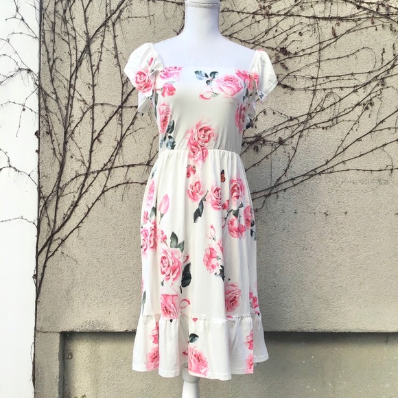 NEW Mommy and Me White Rose Floral Dress - Picture 5 of 7